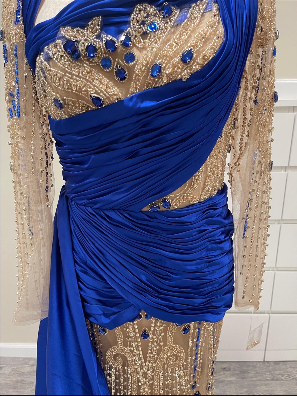 Royal Blue Embellished Evening Dress